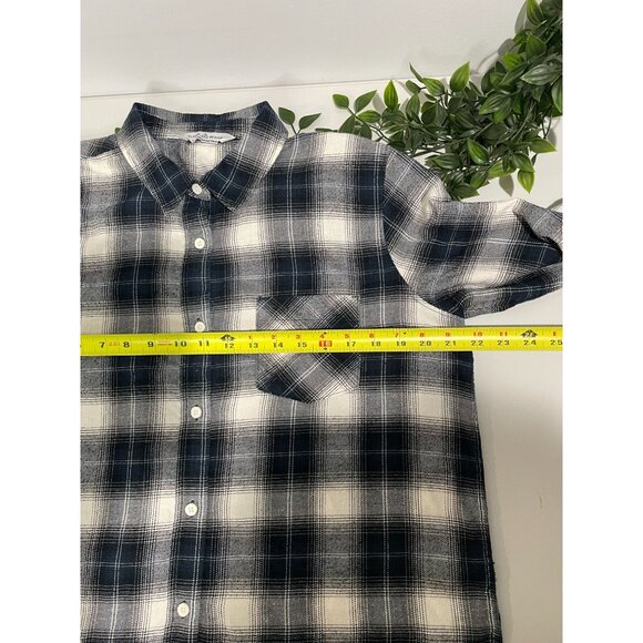 Alpine Design Navy & White Plaid Button-Up Long Sleeve Men's Shirt L - Picture 10 of 11